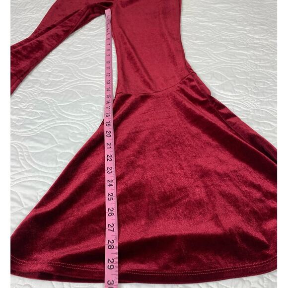 Ronny Kobo Velvet Pants Flare Leg Whimsical Retro boho Cherry Womens Small - Picture 7 of 11